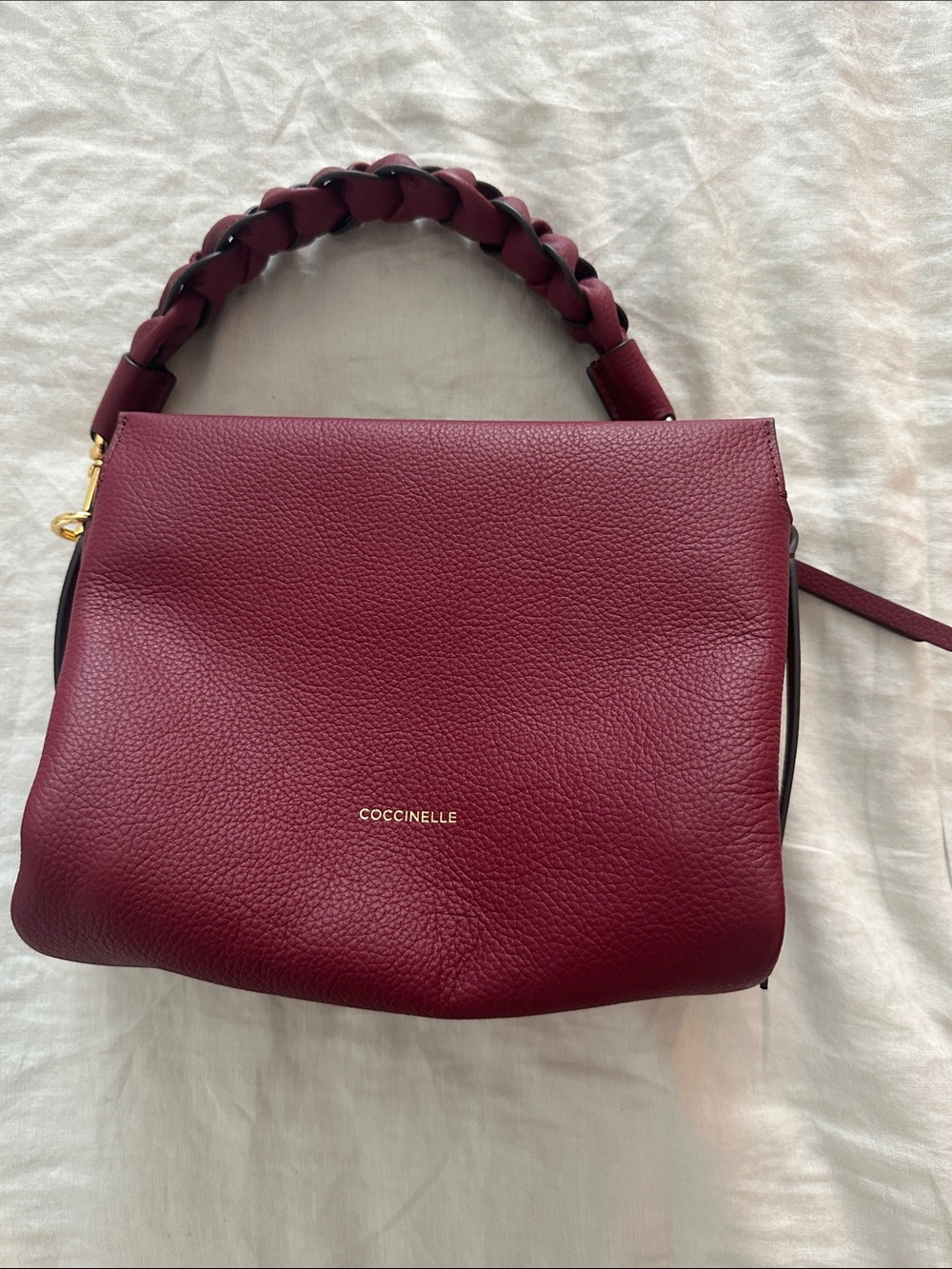 Coccinelle Burgundy Boheme Bag with Braided Handle - Picture 2 of 16
